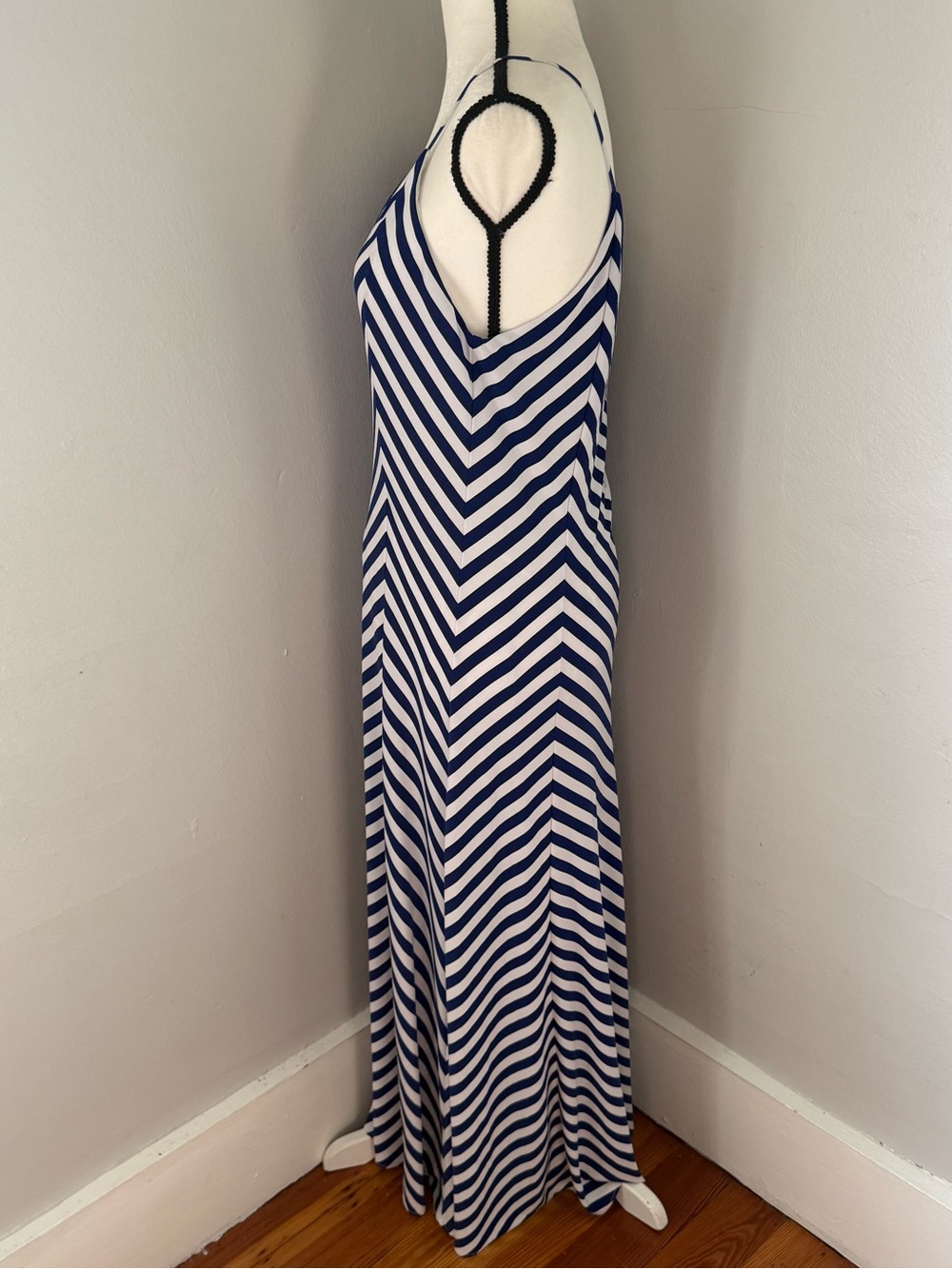 Polo Ralph Lauren Flattering Striped Maxi Dress Blue White Large - Picture 4 of 13
